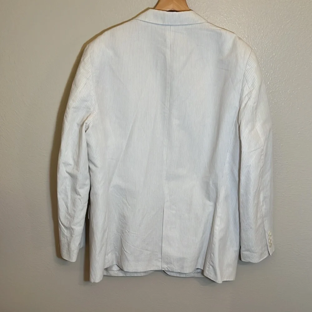 Calvin Klein White Striped Sport Coat Blazer
